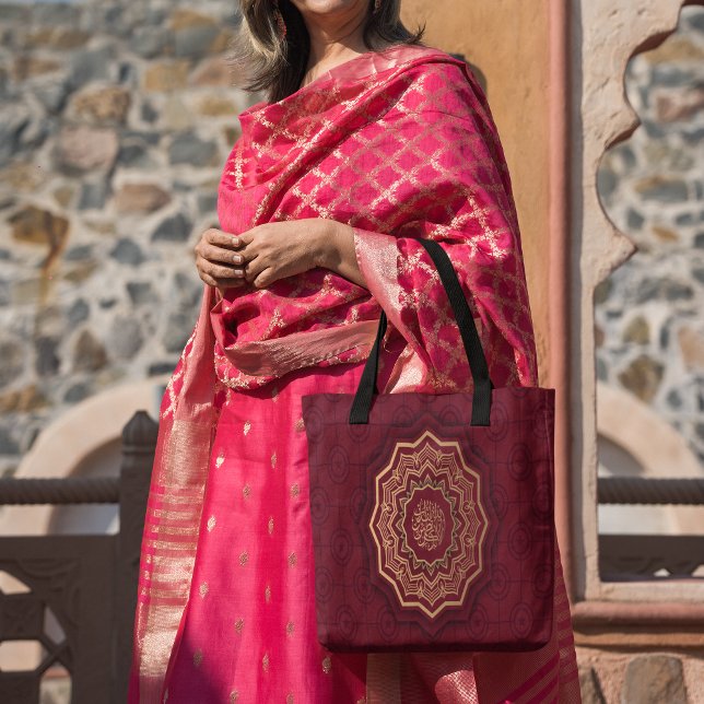 Golden und Crimson Arabesque Style Mandala Tasche (Von Creator hochgeladen)