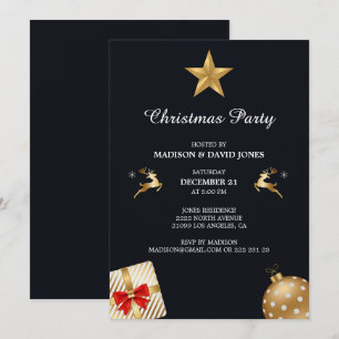 Golden und White Christmas Decor Einladung