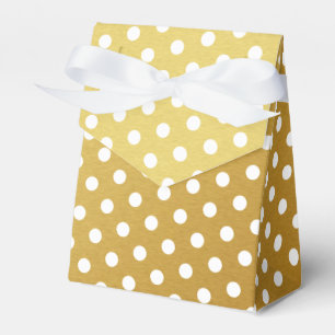 Golden und White Polka Dot Pattern Fevor Box Geschenkschachtel