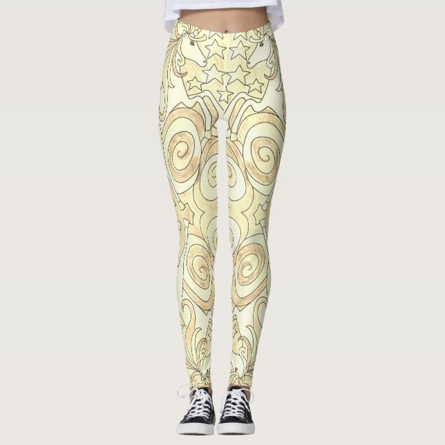 Golden Unicorn Gemusterte Leggings (Vorderseite)