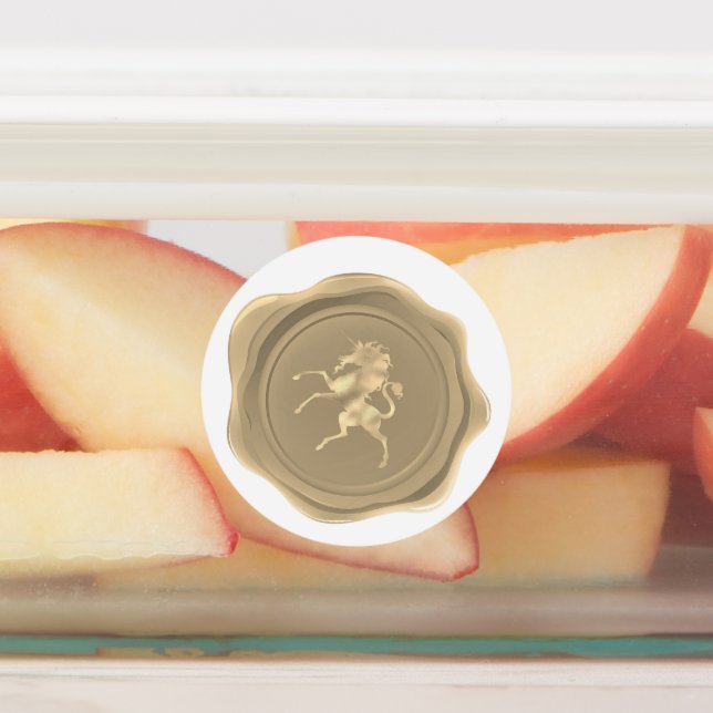 Golden Unicorn Imitate Wax Siegel Gefallen Etiketten (Befestigt)