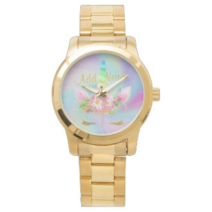 Golden Unicorn Regenbogen Gold Watch Armbanduhr