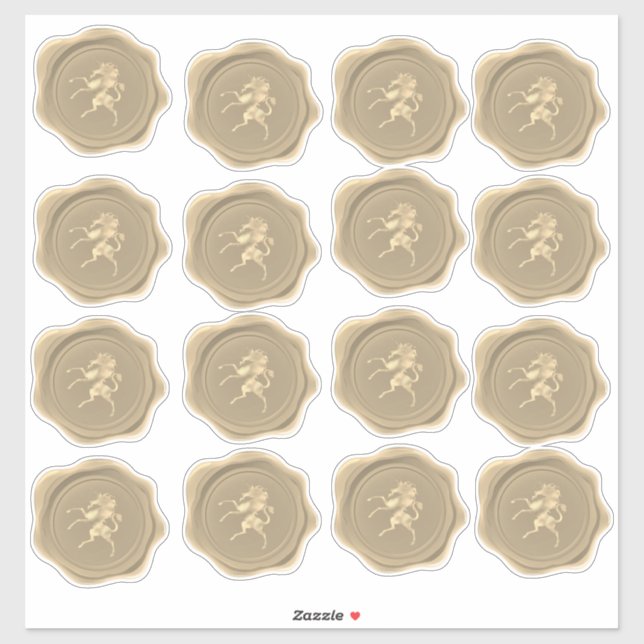 Golden Unicorn Wax Siegel Stickers Aufkleber (Blatt)