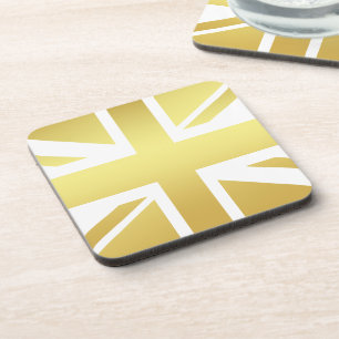 Golden Union Jack britischer Flaggenuntersetzer Getränkeuntersetzer