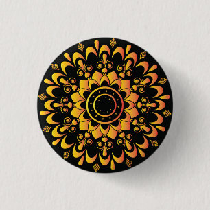 Golden Unique Mandala Design Button