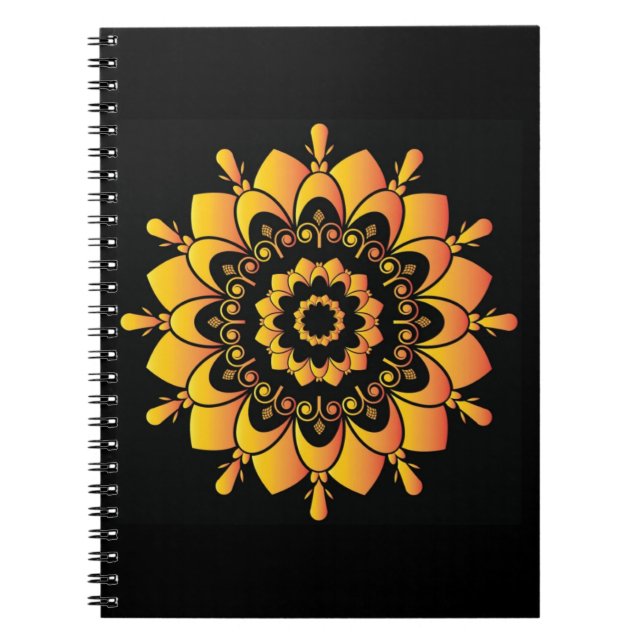 Golden Unique Mandala Design Notizblock (Vorderseite)