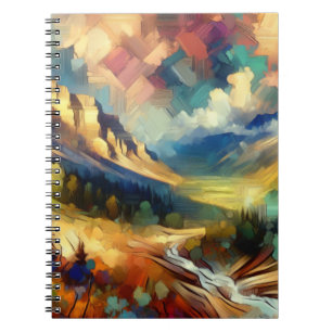 Golden Valley Sunset Landscape Notebook Notizblock