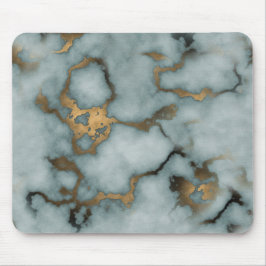 Golden Vein Marble Ocean Mist Mauspad