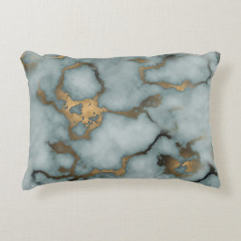 Golden Vein Marble  Ocean Mist  Throw Pillows Dekokissen