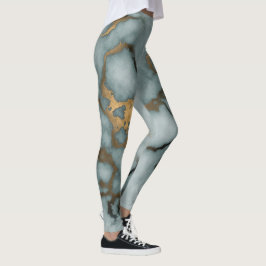Golden Vein Marmor Ocean Mist Leggings