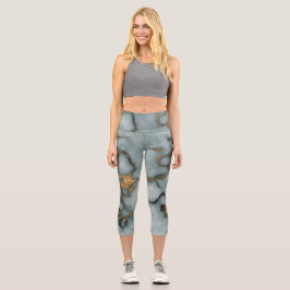 Golden Vein Marmor Ocean Mist Leggings