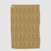 Golden Verziert Floral Golf Handtuch