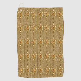 Golden Verziert Floral Golf Handtuch