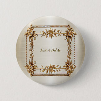Golden Verziert Rectangle Dimond Blume Shiny Button