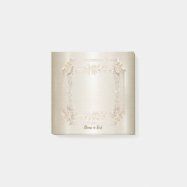 Golden Verziert Rectangle Dimond Blume Shiny Post-it Klebezettel