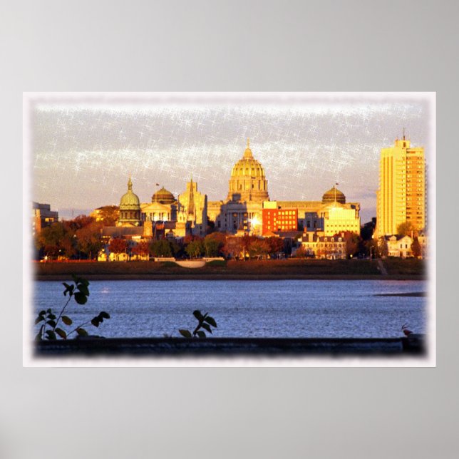 Golden View of Harrisburg, Pa Poster (Devant)