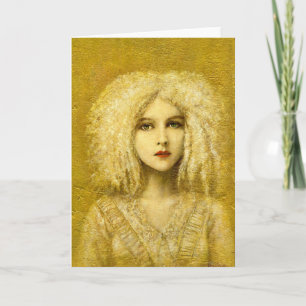 Golden Viktorianisch Gothic Girl Grußkarte Karte
