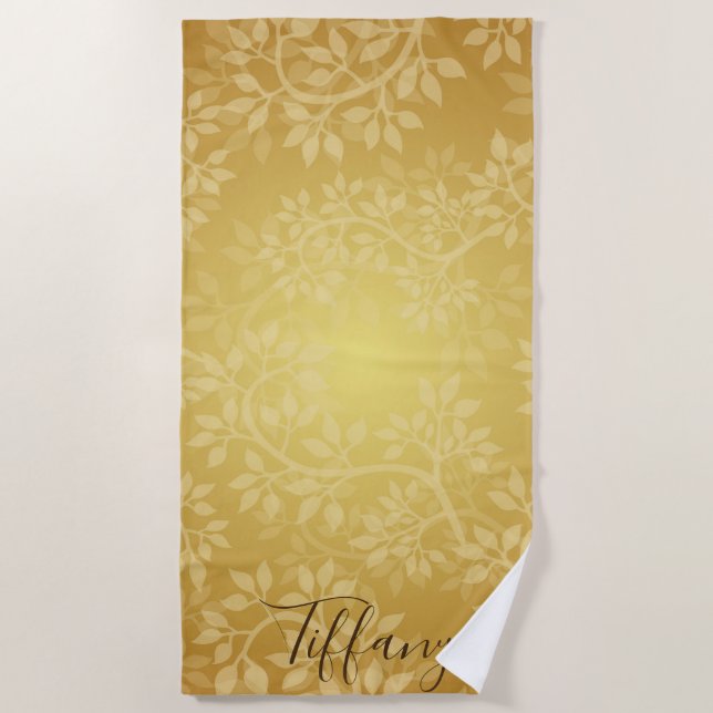 Golden Vine Elegante und Klasse Strandtuch (Vorderseite)