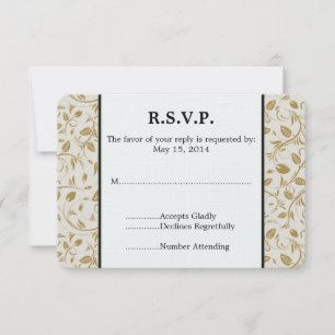 Golden Vines Wedding RSVP Karte
