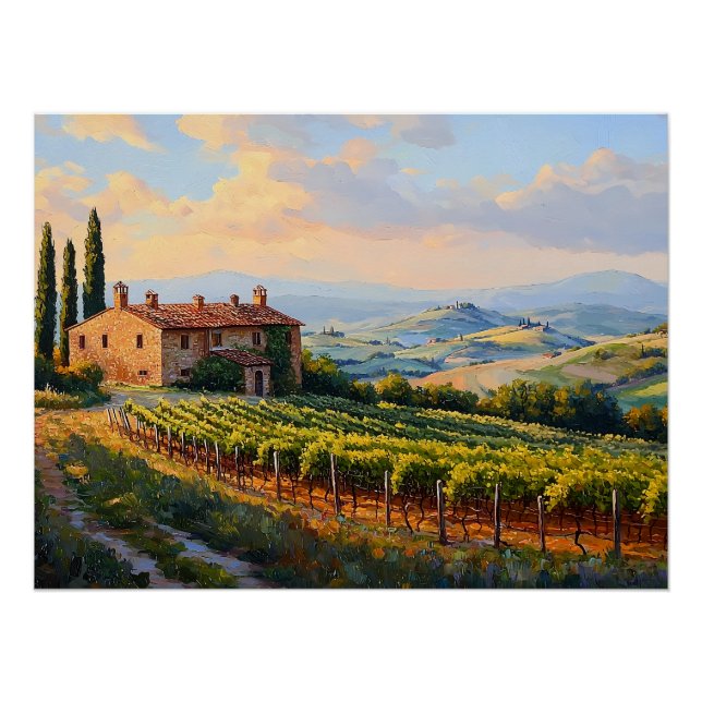 Golden Vineyards - Die rustikale Landschaft der To Poster (Vorderseite)