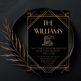 Golden Vintag Telefone Audio Gästebuchunterschrift Sockelschild