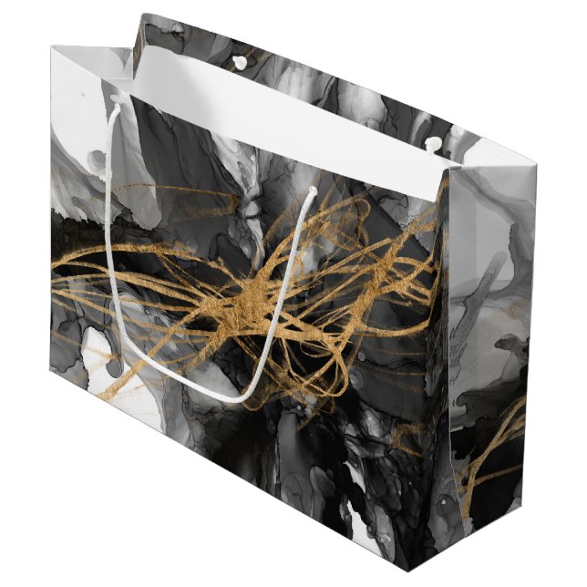 Golden Vortex I Große Geschenktüte (Vorderseite Schrägansicht)