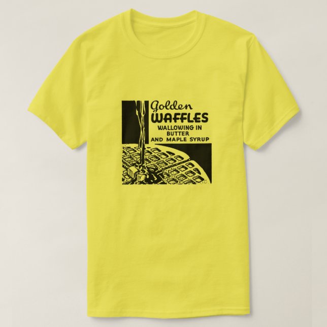 Golden Waffles Restaurant mit Namen T-Shirt (Design vorne)