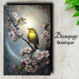 Golden Warbler Decoupage Seidenpapier