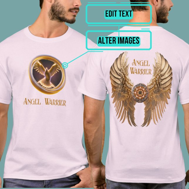 Golden Warrier Angel Wings Pink T-Shirt (Be an inspiration to those around you with an "angelic" presence.)