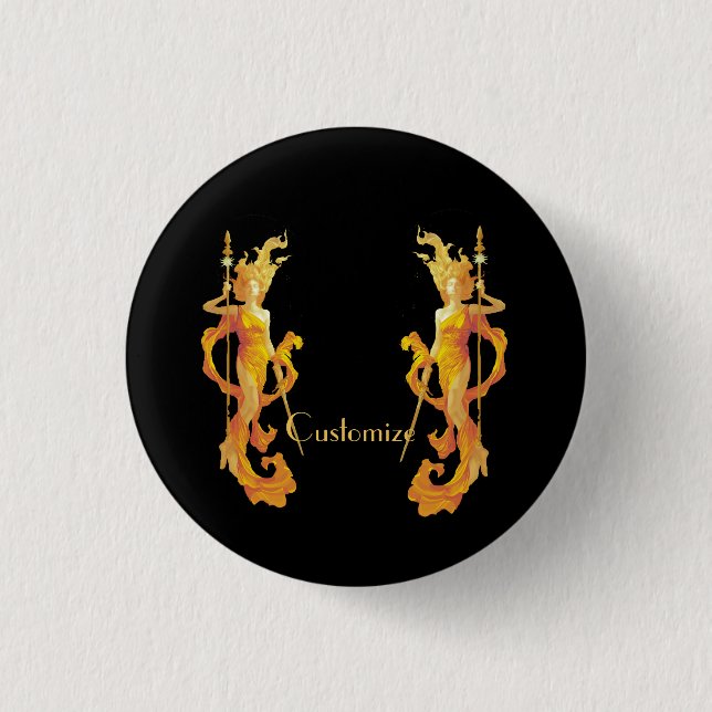Golden Warrior Goddess Thunder_Cove Button (Vorderseite)