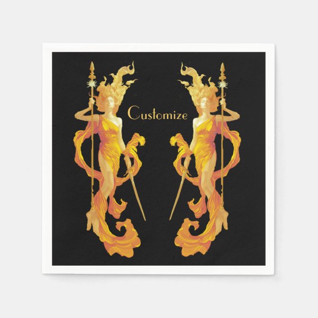 Golden Warrior Goddess Thunder_Cove Serviette (Vorderseite)
