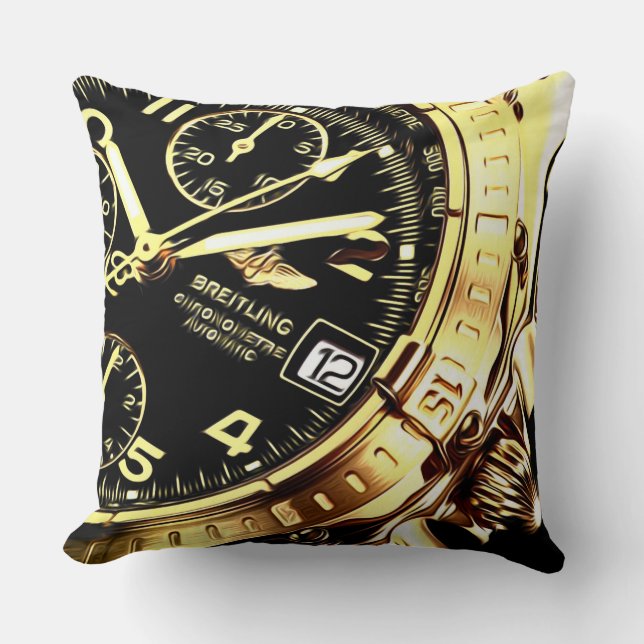 Golden Watch Pillow Kissen (Vorderseite)