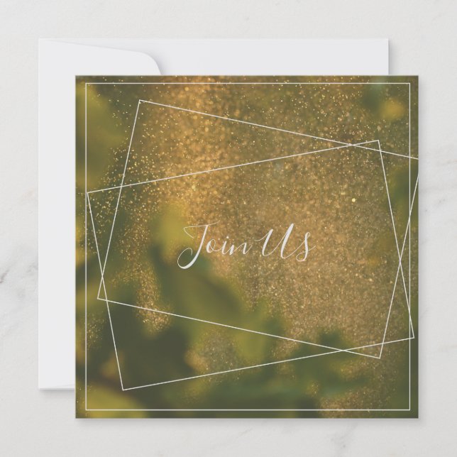 Golden Water Drops Vine Join Us Flat Card (Vorderseite)