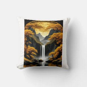 Golden Waterfall Sherpa-Decke Kissen