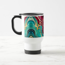 Golden Waves Fluid Art Tasse