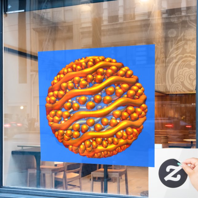 Golden Waves Wall Decal Fensteraufkleber (Café-Fenster)