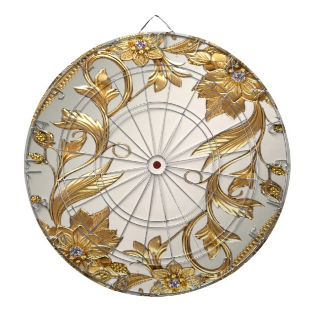 Golden Wavy Blätter Blumendartboard Dartscheibe (vorne)