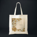 Golden Wavy Blätter Floral Tote Bag Tragetasche<br><div class="desc">Schöne Golden Wavy Blätter Blumenkäse</div>