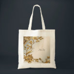 Golden Wavy Blätter Floral Tote Bag Tragetasche<br><div class="desc">Schöne Golden Wavy Blätter Blumenkäse</div>