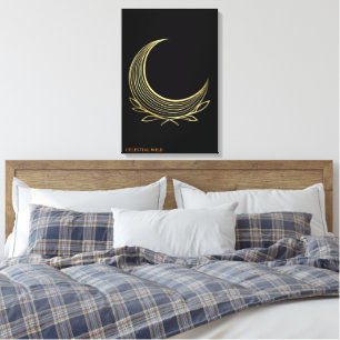 Golden Weave Mond-Gnade Feine Kunst Leinwand