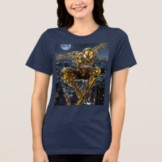 Golden Web: Ultra-realistisches Spider-Frauen-T-Sh Tri-Blend Shirt