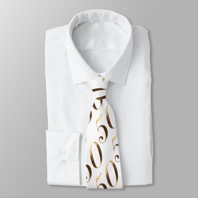 Golden Wedding 50. Geburtstag Jubiläum Neck Tie Krawatte (Gebunden)