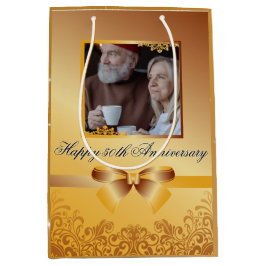 Golden Wedding 50 Jahre Jubiläum individuell anpas Mittlere Geschenktüte
