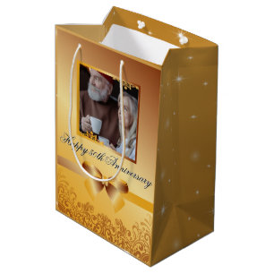 Golden Wedding 50 Jahre Jubiläum individuell anpas Mittlere Geschenktüte