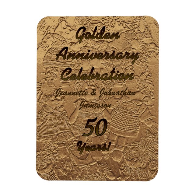 Golden Wedding 50 Jahre Party Rag Dolls Magnet (Vertikal)