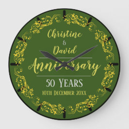 Golden Wedding Anniversary Commemorative Große Wanduhr