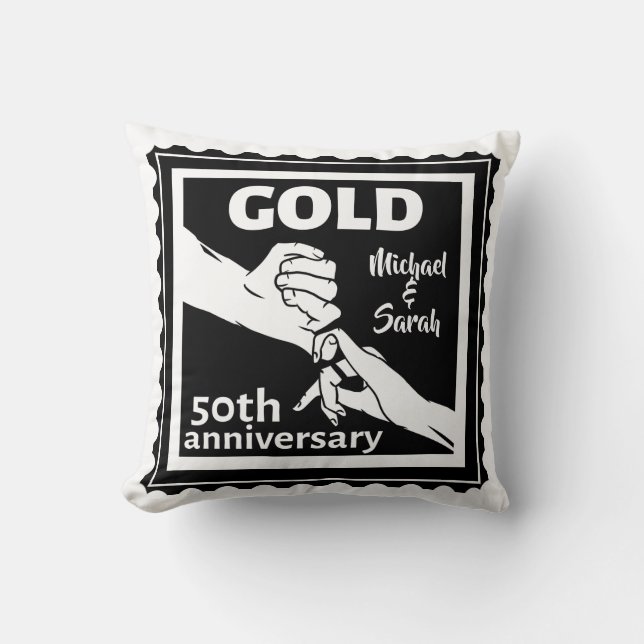 Golden Wedding Anniversary Holding Hands 50th Kissen (Vorderseite)
