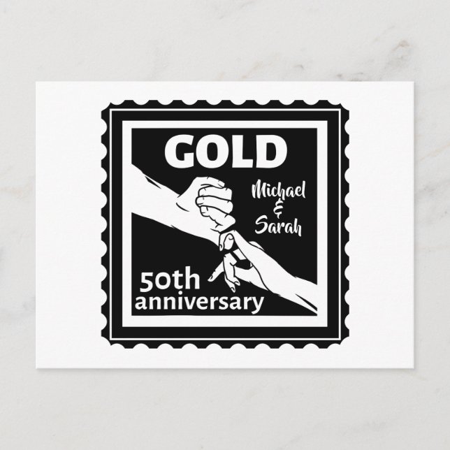 Golden Wedding Anniversary Holding Hands 50th Postkarte (Vorderseite)