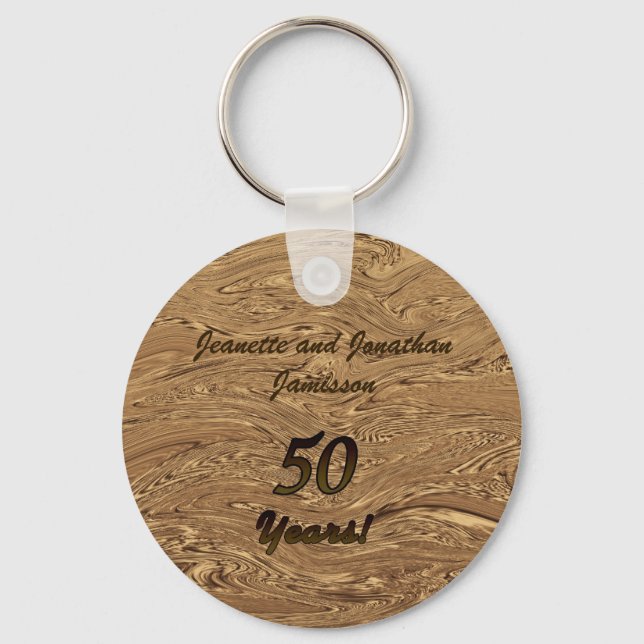 Golden Wedding Anniversary Key Chain Liquid Gold Schlüsselanhänger (Vorderseite)