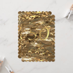 Golden Wedding Anniversary Parents Gold Elegante Karte